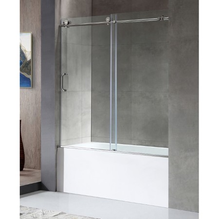 ANZZI Don 60" x 62" Frameless Sliding Tub Door in Polished Chrome SD-AZ17-01CH